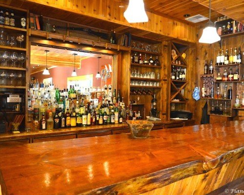 The well stocked bar at Rainbow Ranch